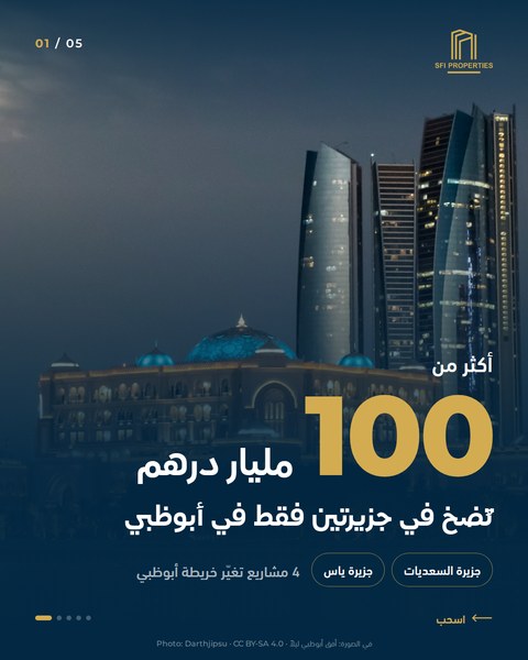 Slide 1: over 100 billion dirhams going into two islands in Abu Dhabi