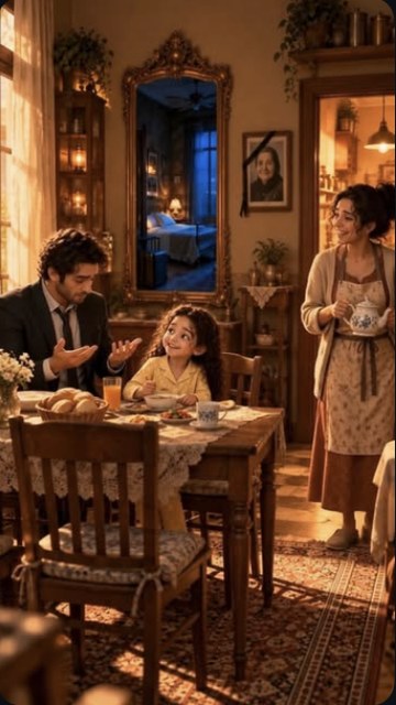 Room 404, Episode 2: breakfast with his wife and daughter in the life the mirror showed him