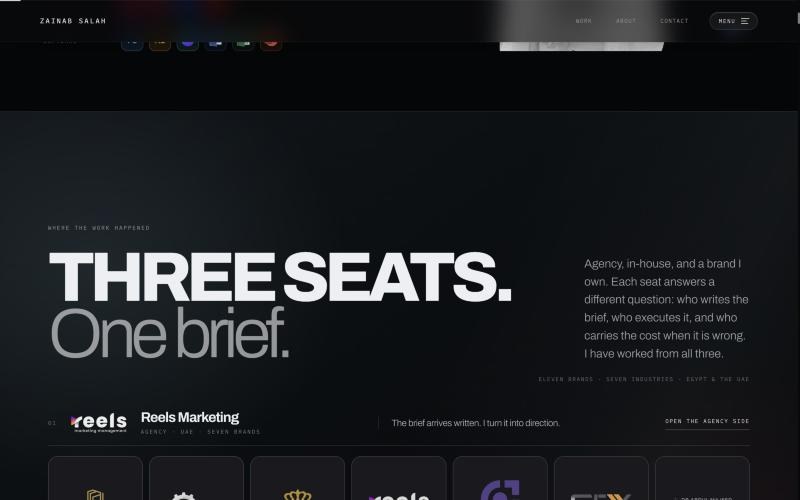The content portfolio home page